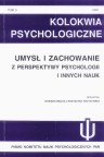 Umysł i zachowanie z perspektywy psychologi i innych nauk