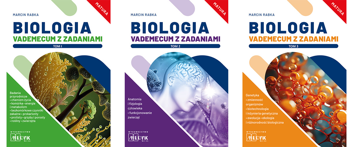 Biologia. Vademecum z zadaniami tom 1-3 matura
