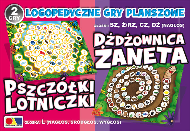 2 gry logopedyczne Dżdżownica Żaneta/Pszczółki Lotniczki