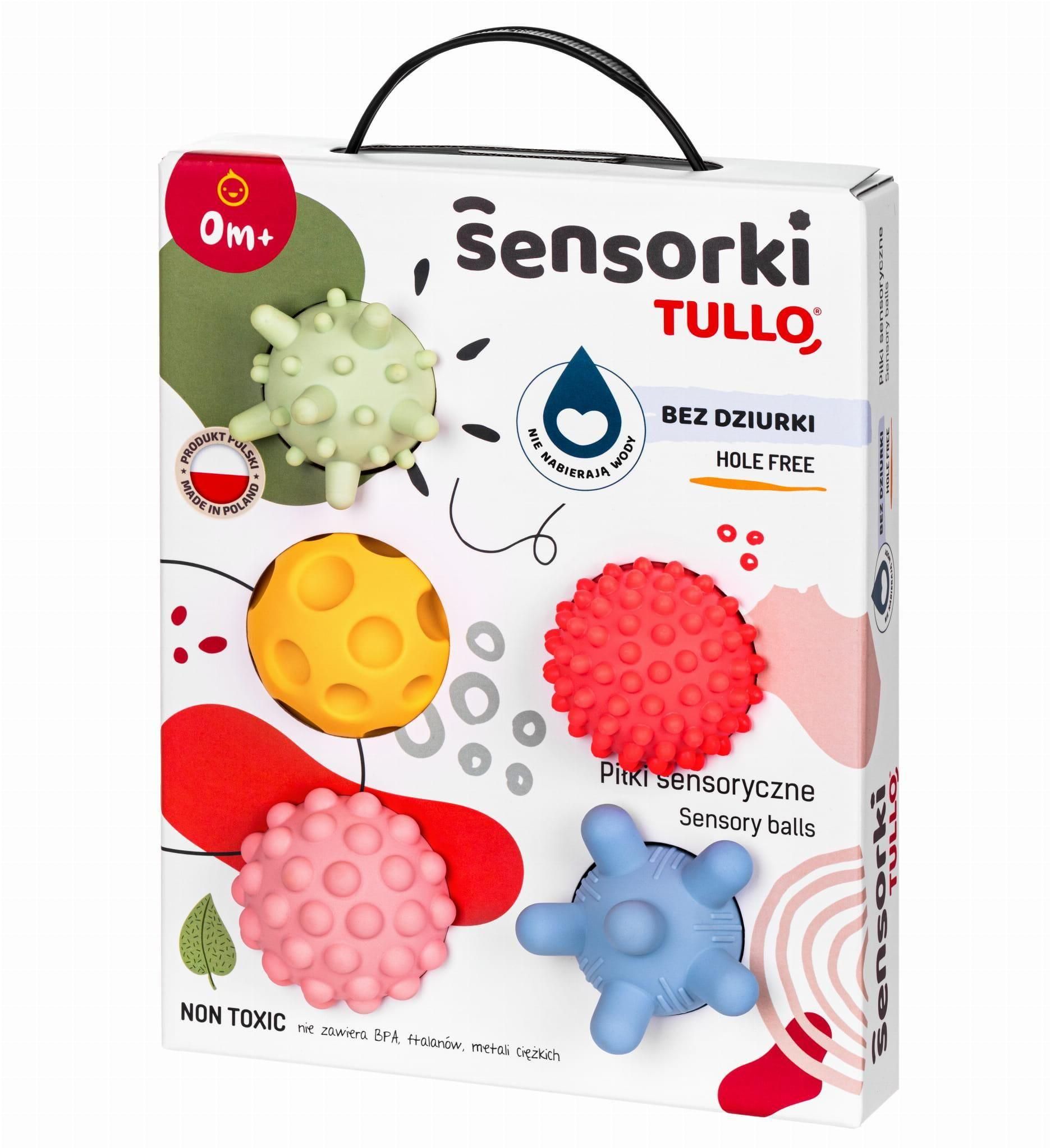 Sensorki Tullo Piłki sensoryczne 5 szt bez dziurki pastelowe